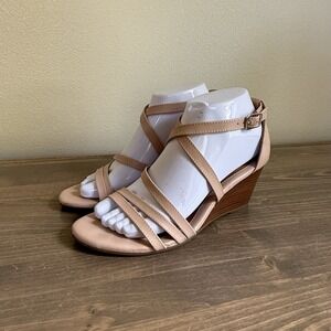 Sofft Womens 7.5 Nude Blush Mecina Strappy Wedge Sandal‎